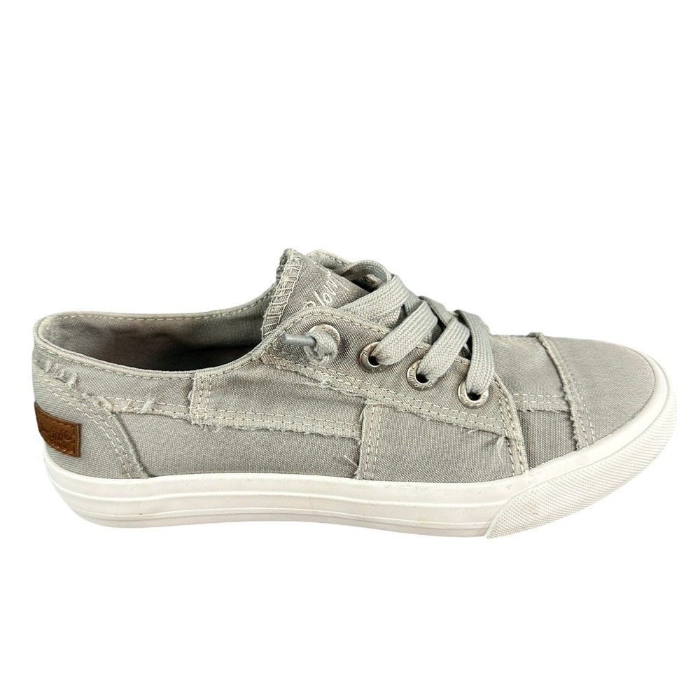 Blowfish Malibu Fruit Grey Canvas Distressed Slip On Sneakers  Womens 7